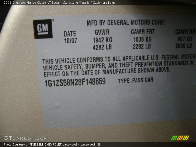 Sandstone Metallic / Cashmere Beige 2008 Chevrolet Malibu Classic LT Sedan