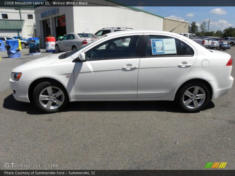Wicked White / Black 2008 Mitsubishi Lancer ES