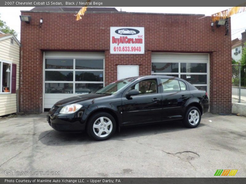 Black / Neutral Beige 2007 Chevrolet Cobalt LS Sedan