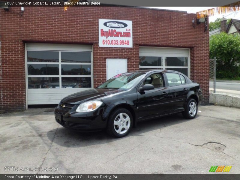 Black / Neutral Beige 2007 Chevrolet Cobalt LS Sedan