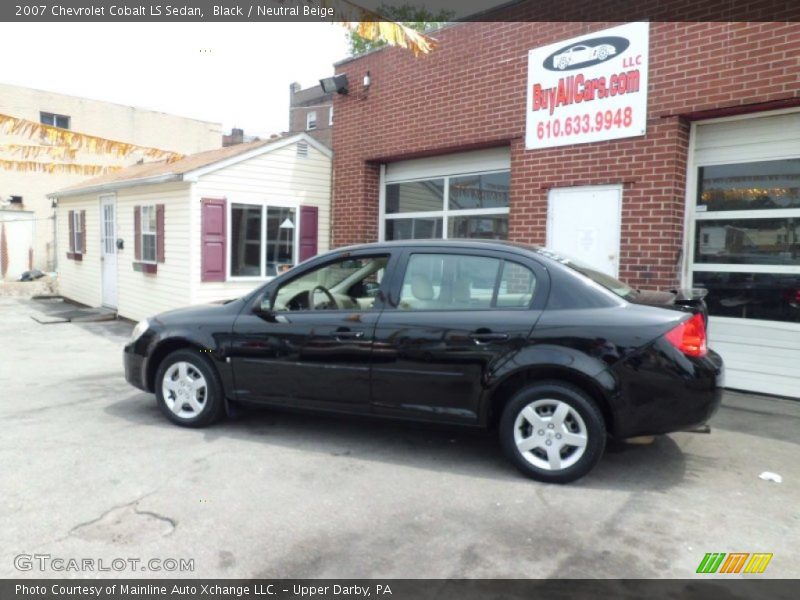 Black / Neutral Beige 2007 Chevrolet Cobalt LS Sedan