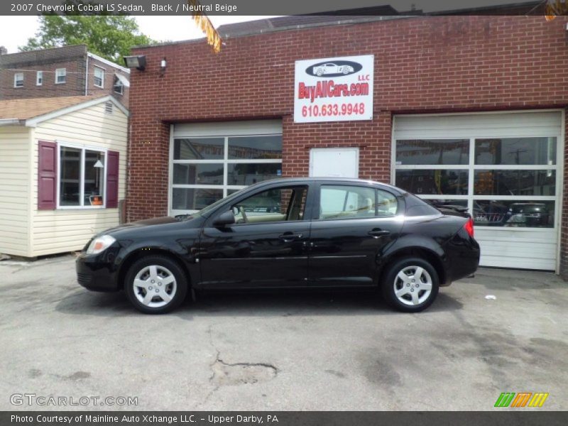 Black / Neutral Beige 2007 Chevrolet Cobalt LS Sedan