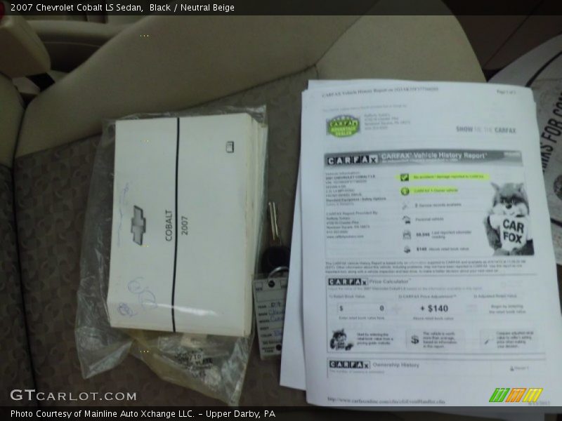 Black / Neutral Beige 2007 Chevrolet Cobalt LS Sedan