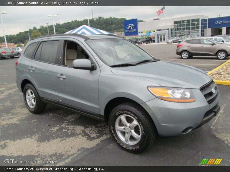 Platinum Sage / Beige 2008 Hyundai Santa Fe GLS 4WD