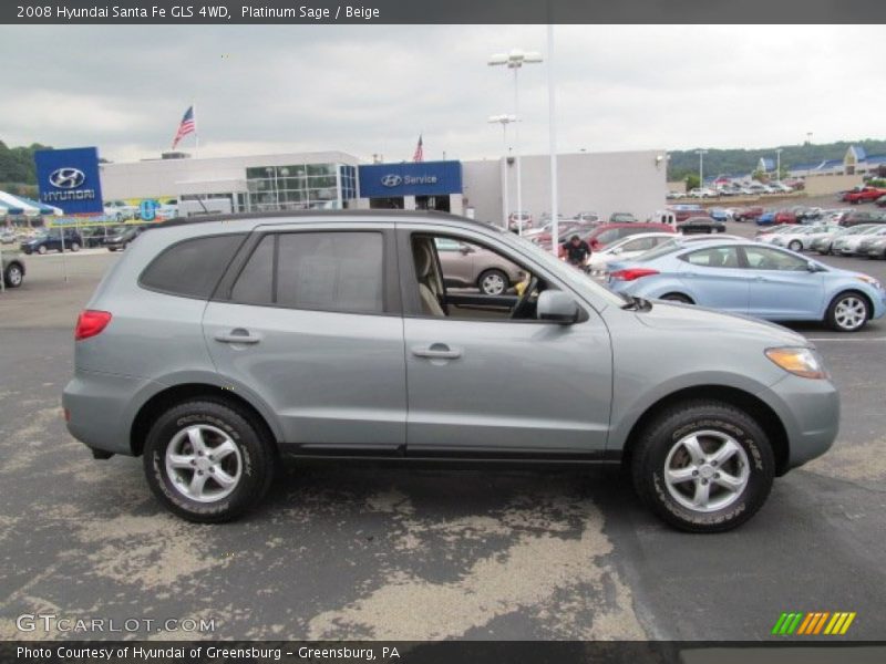 Platinum Sage / Beige 2008 Hyundai Santa Fe GLS 4WD