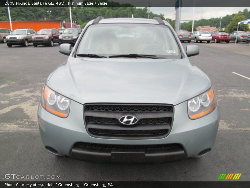 Platinum Sage / Beige 2008 Hyundai Santa Fe GLS 4WD