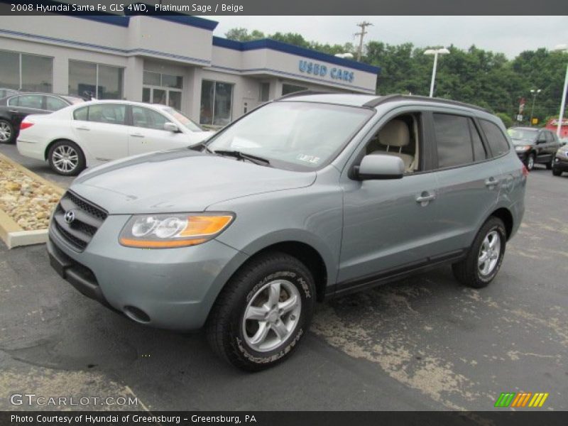 Platinum Sage / Beige 2008 Hyundai Santa Fe GLS 4WD