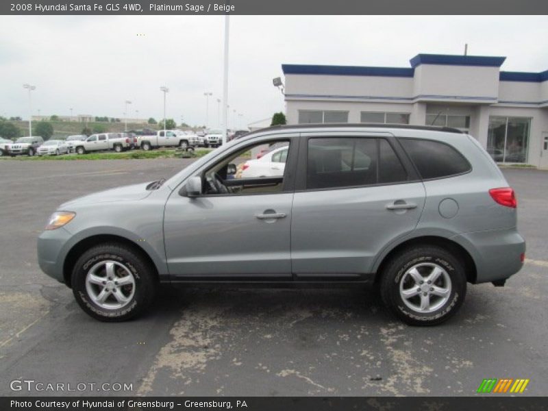 Platinum Sage / Beige 2008 Hyundai Santa Fe GLS 4WD