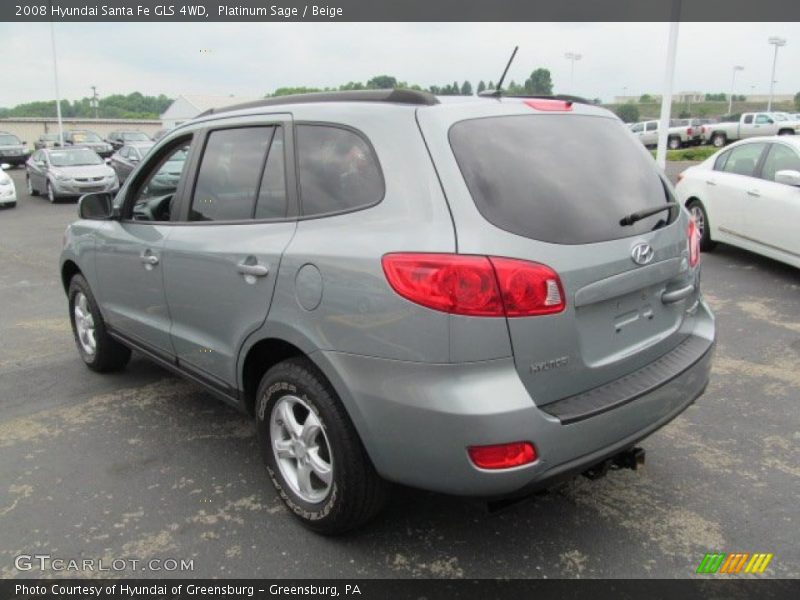 Platinum Sage / Beige 2008 Hyundai Santa Fe GLS 4WD