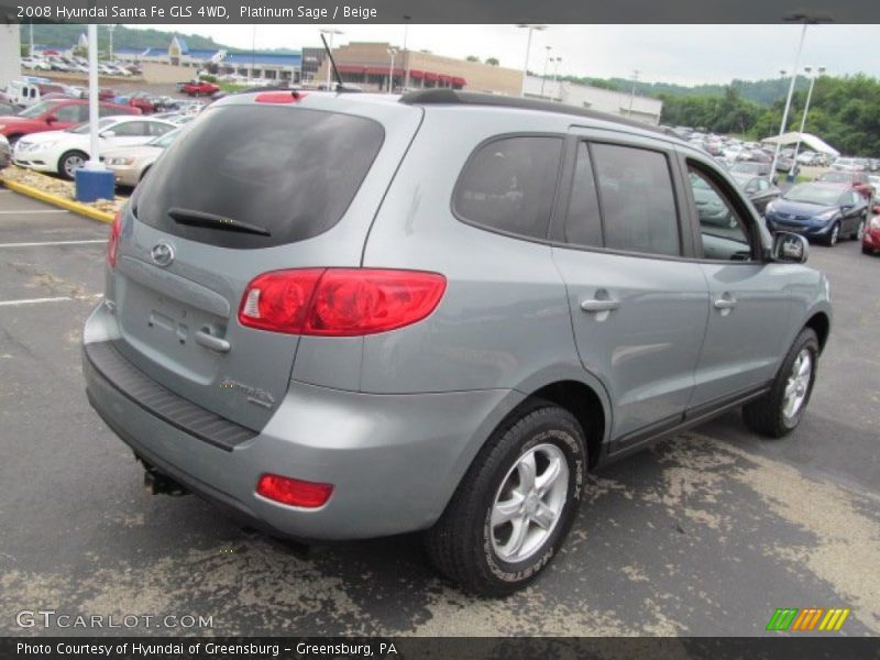 Platinum Sage / Beige 2008 Hyundai Santa Fe GLS 4WD