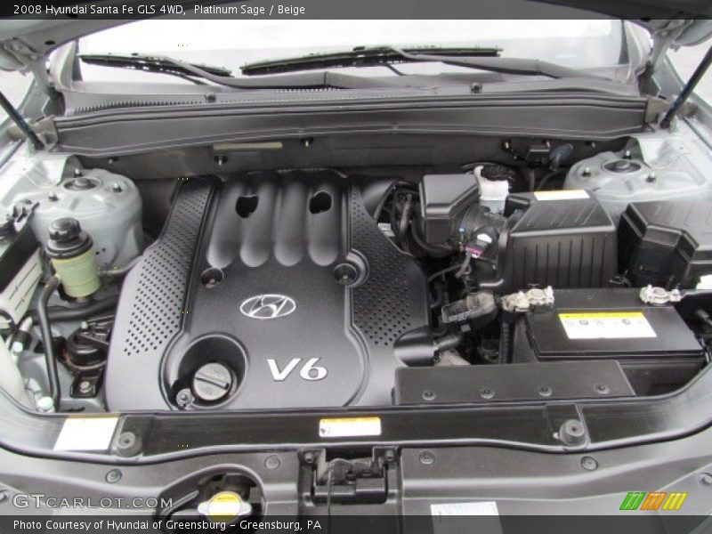 Platinum Sage / Beige 2008 Hyundai Santa Fe GLS 4WD