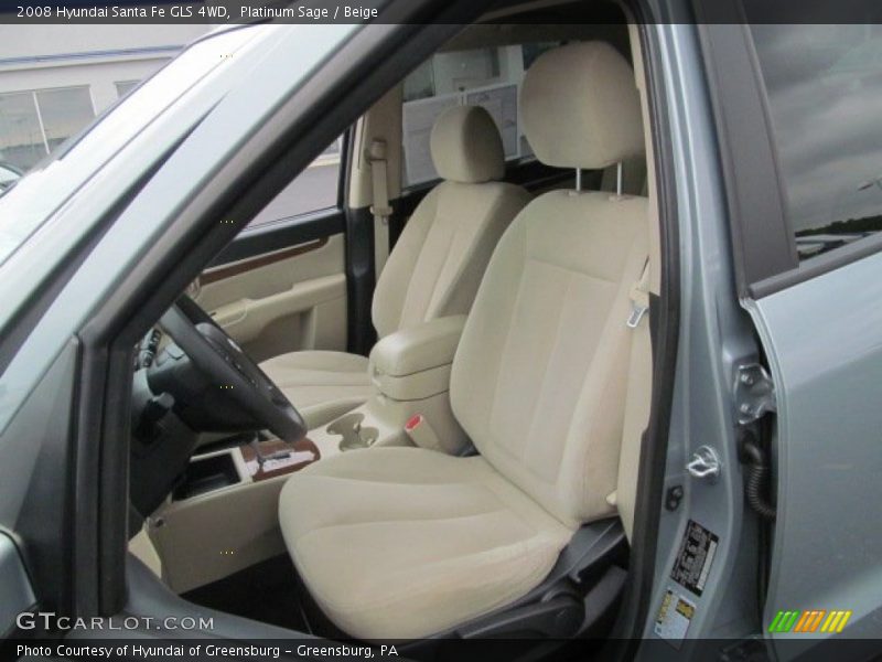 Platinum Sage / Beige 2008 Hyundai Santa Fe GLS 4WD