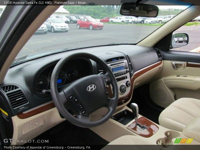 Platinum Sage / Beige 2008 Hyundai Santa Fe GLS 4WD
