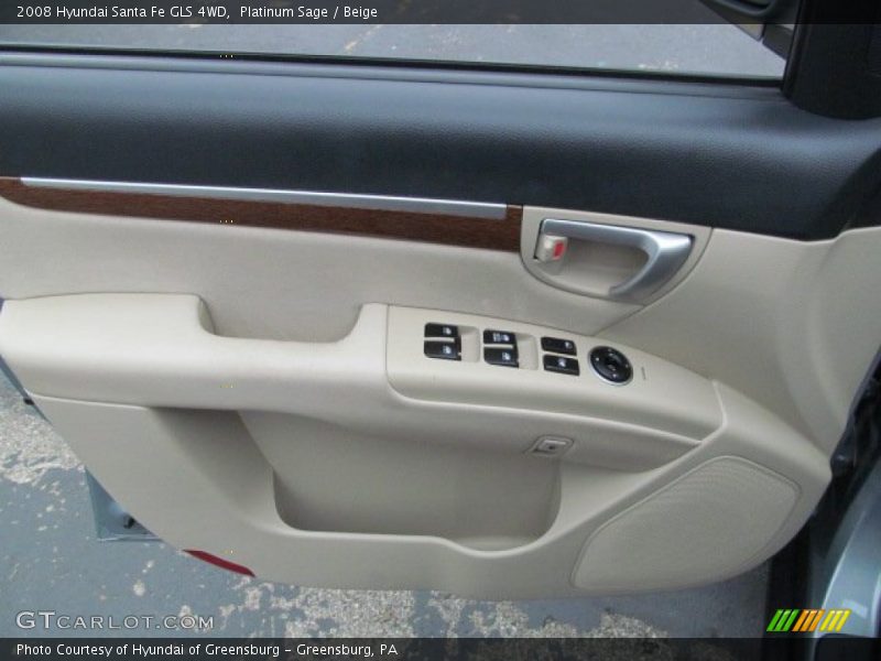 Platinum Sage / Beige 2008 Hyundai Santa Fe GLS 4WD