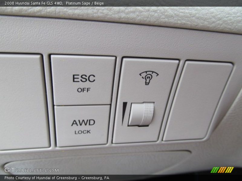 Platinum Sage / Beige 2008 Hyundai Santa Fe GLS 4WD