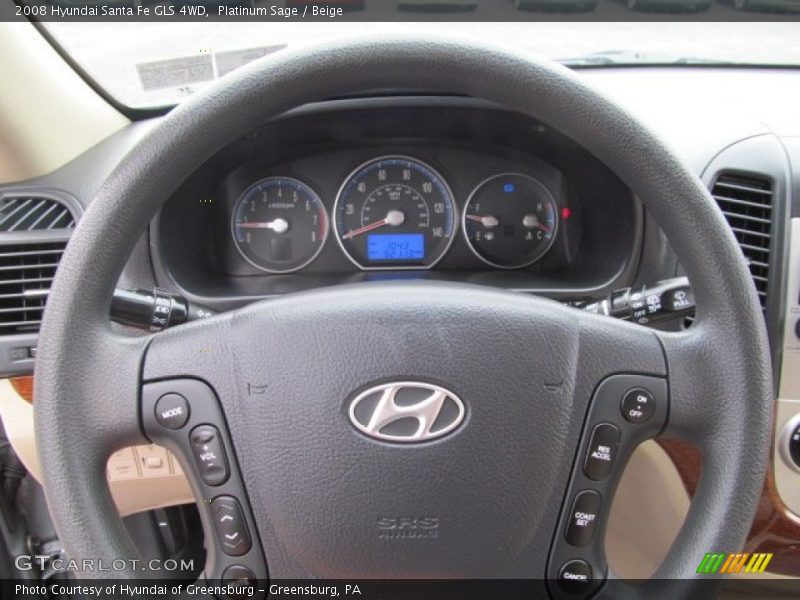 Platinum Sage / Beige 2008 Hyundai Santa Fe GLS 4WD