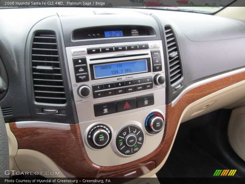 Platinum Sage / Beige 2008 Hyundai Santa Fe GLS 4WD