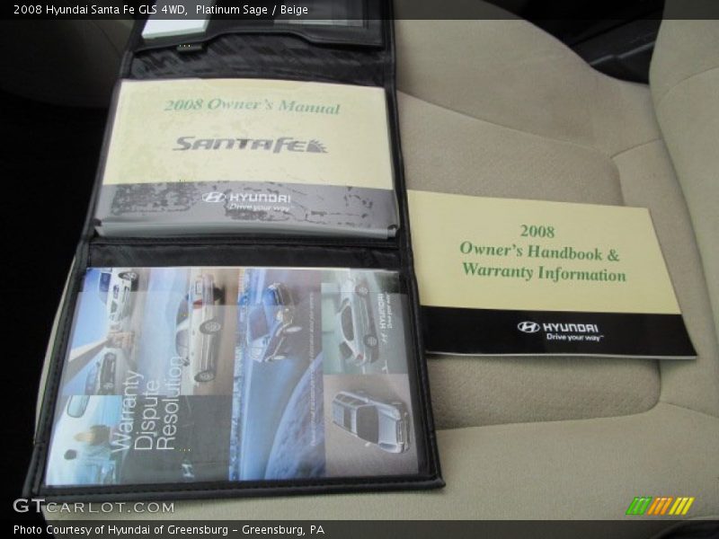 Platinum Sage / Beige 2008 Hyundai Santa Fe GLS 4WD