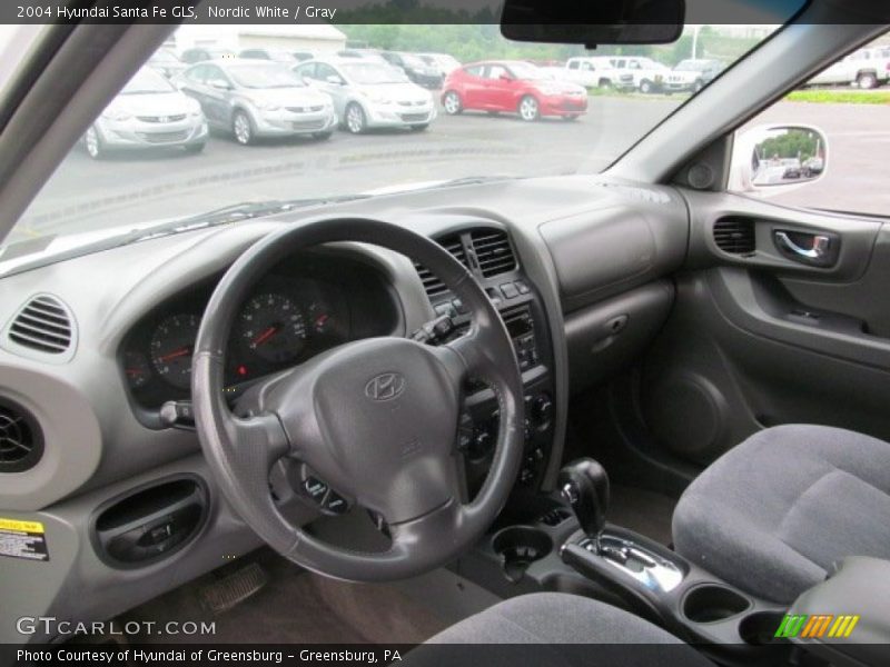 Nordic White / Gray 2004 Hyundai Santa Fe GLS