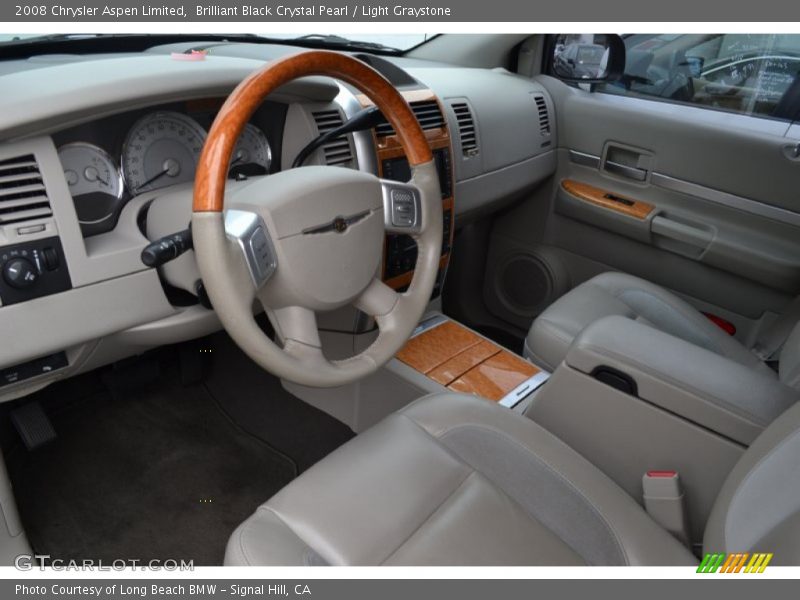 Brilliant Black Crystal Pearl / Light Graystone 2008 Chrysler Aspen Limited