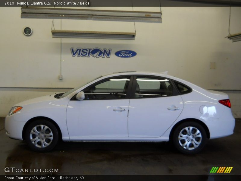 Nordic White / Beige 2010 Hyundai Elantra GLS