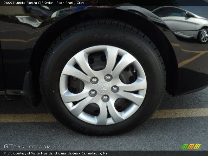 Black Pearl / Gray 2009 Hyundai Elantra GLS Sedan
