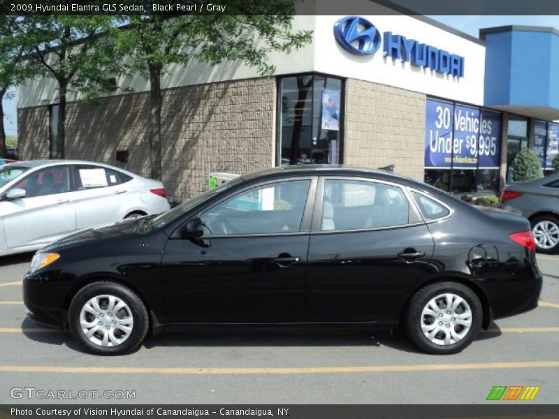 Black Pearl / Gray 2009 Hyundai Elantra GLS Sedan