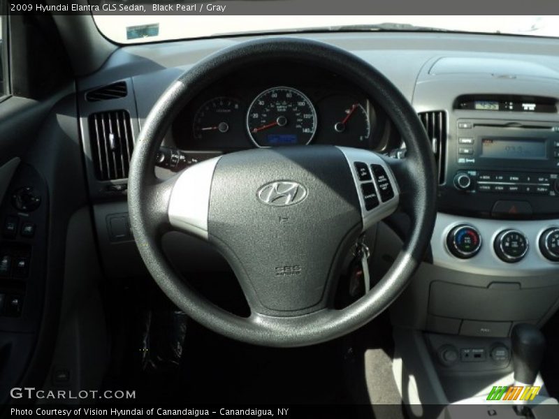 Black Pearl / Gray 2009 Hyundai Elantra GLS Sedan