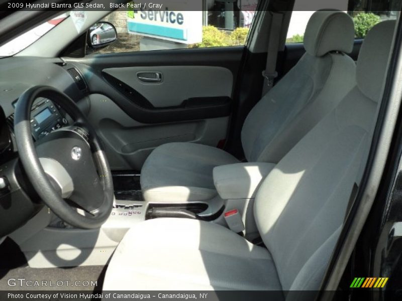Black Pearl / Gray 2009 Hyundai Elantra GLS Sedan