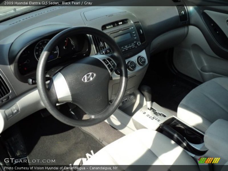 Black Pearl / Gray 2009 Hyundai Elantra GLS Sedan