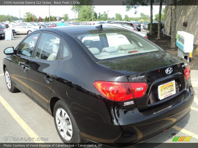 Black Pearl / Gray 2009 Hyundai Elantra GLS Sedan
