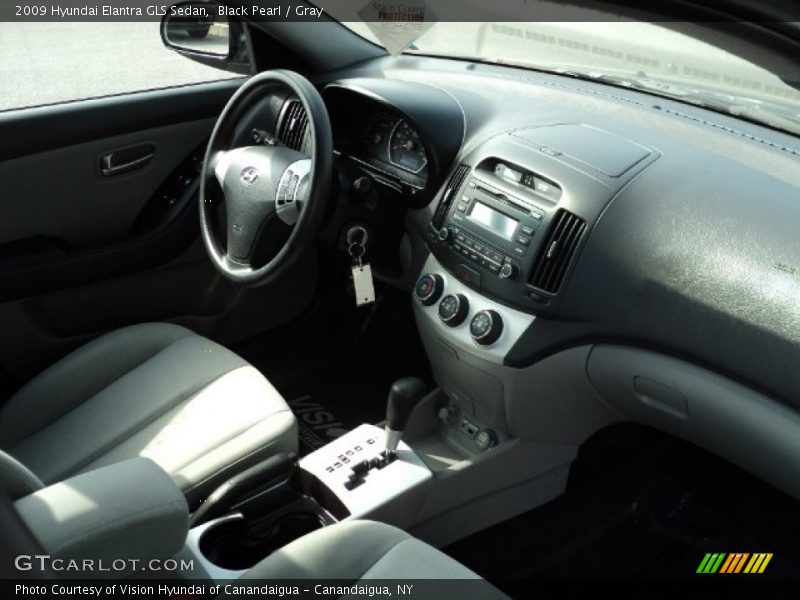 Black Pearl / Gray 2009 Hyundai Elantra GLS Sedan