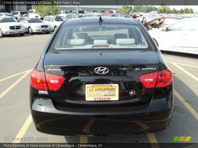 Black Pearl / Gray 2009 Hyundai Elantra GLS Sedan