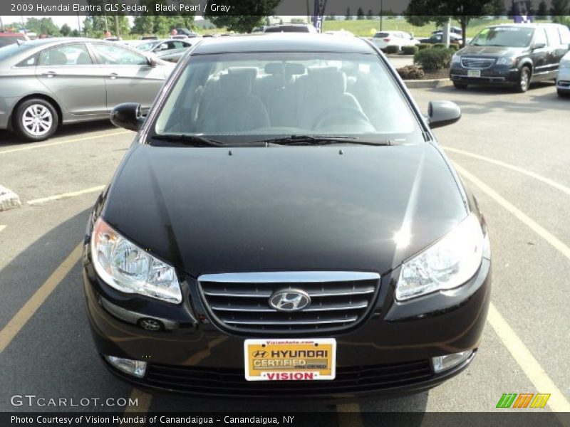 Black Pearl / Gray 2009 Hyundai Elantra GLS Sedan