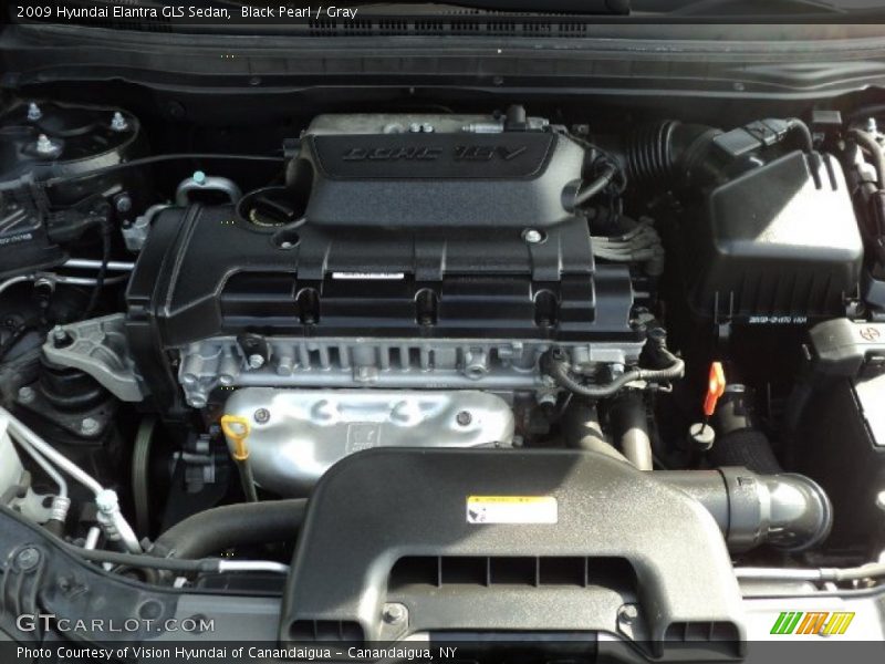 Black Pearl / Gray 2009 Hyundai Elantra GLS Sedan