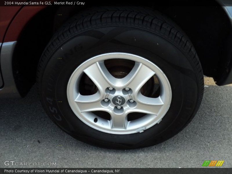 Merlot Red / Gray 2004 Hyundai Santa Fe GLS