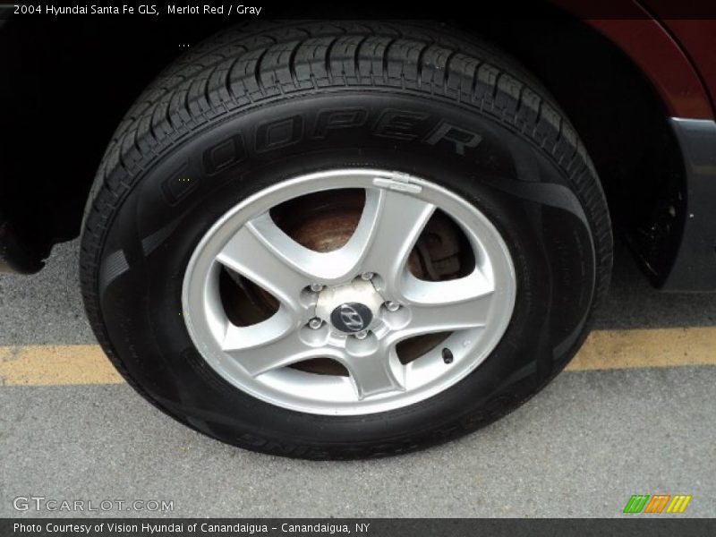 Merlot Red / Gray 2004 Hyundai Santa Fe GLS