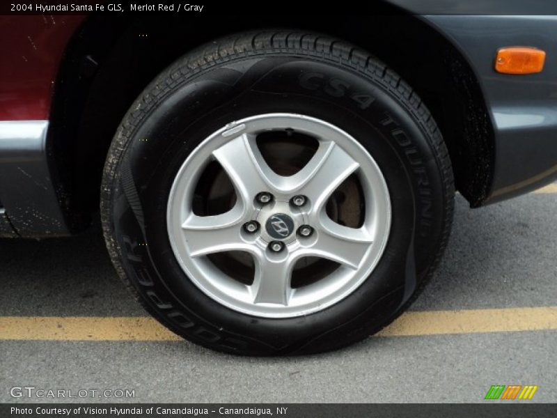 Merlot Red / Gray 2004 Hyundai Santa Fe GLS
