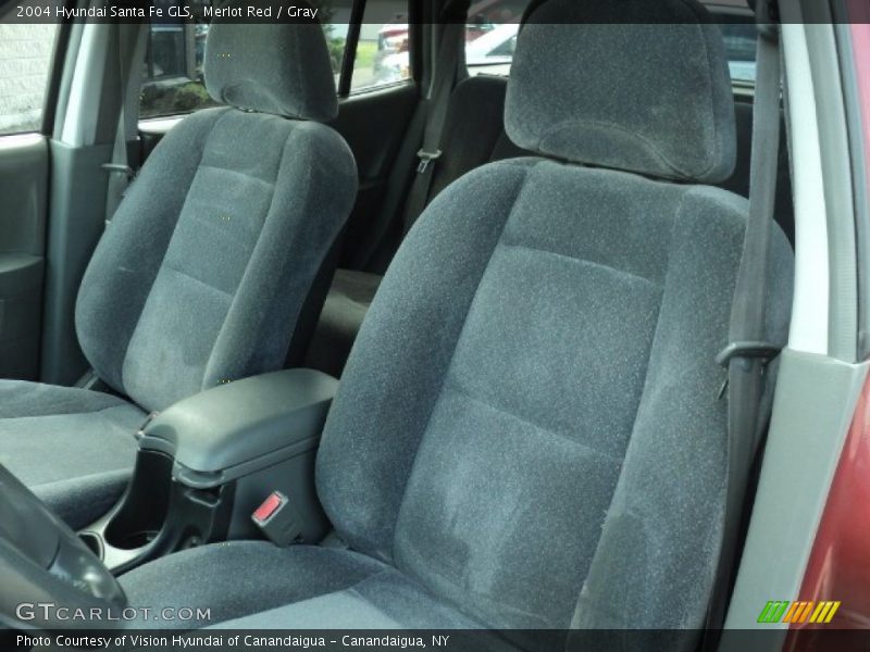Merlot Red / Gray 2004 Hyundai Santa Fe GLS