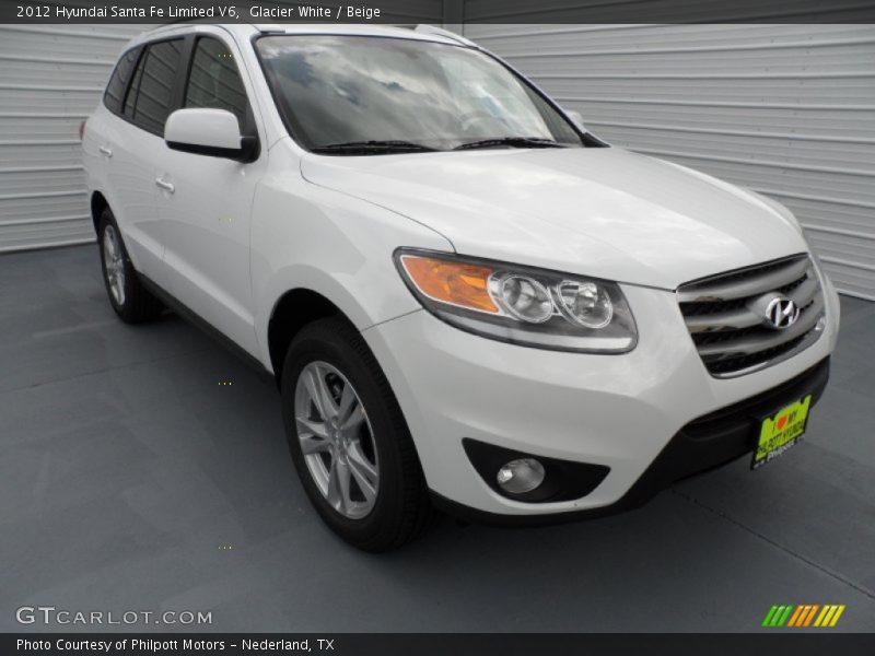 Glacier White / Beige 2012 Hyundai Santa Fe Limited V6