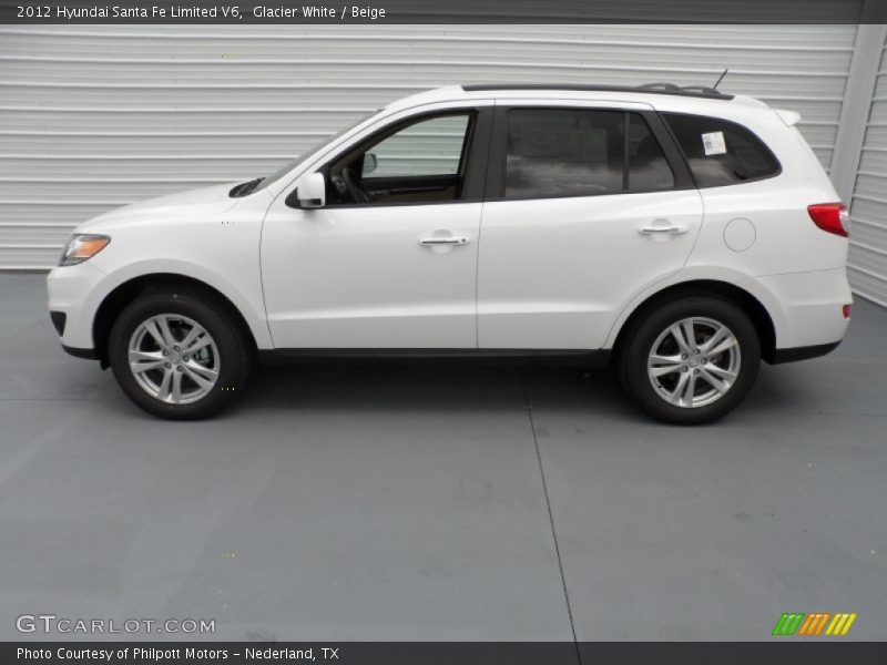 Glacier White / Beige 2012 Hyundai Santa Fe Limited V6