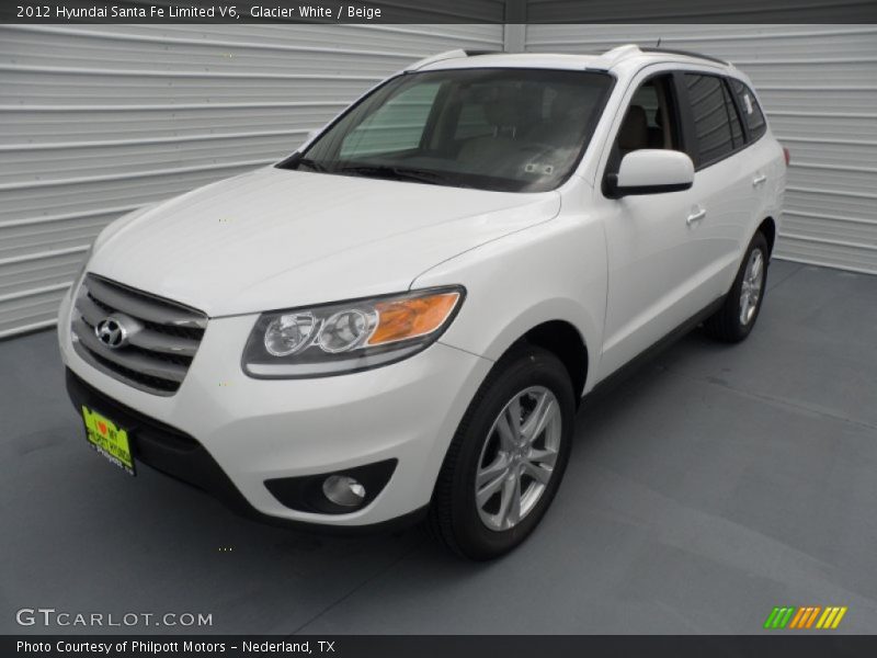 Glacier White / Beige 2012 Hyundai Santa Fe Limited V6