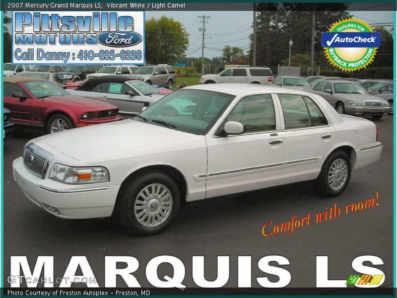 Vibrant White / Light Camel 2007 Mercury Grand Marquis LS