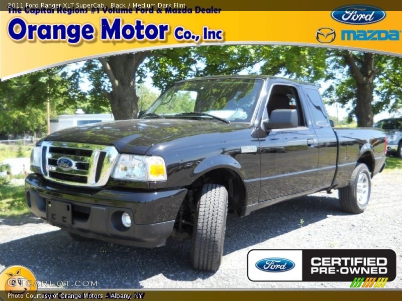 Black / Medium Dark Flint 2011 Ford Ranger XLT SuperCab