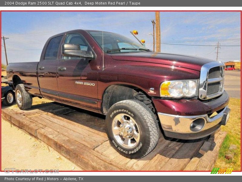 Deep Molten Red Pearl / Taupe 2004 Dodge Ram 2500 SLT Quad Cab 4x4