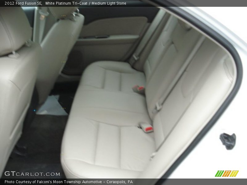 White Platinum Tri-Coat / Medium Light Stone 2012 Ford Fusion SE