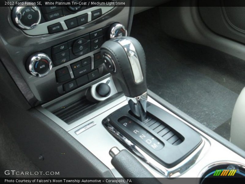 White Platinum Tri-Coat / Medium Light Stone 2012 Ford Fusion SE