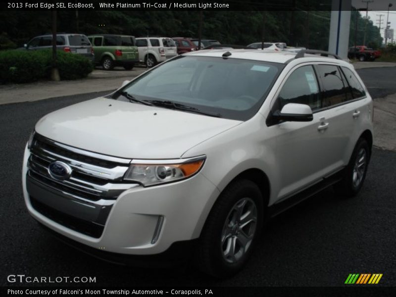 White Platinum Tri-Coat / Medium Light Stone 2013 Ford Edge SEL EcoBoost