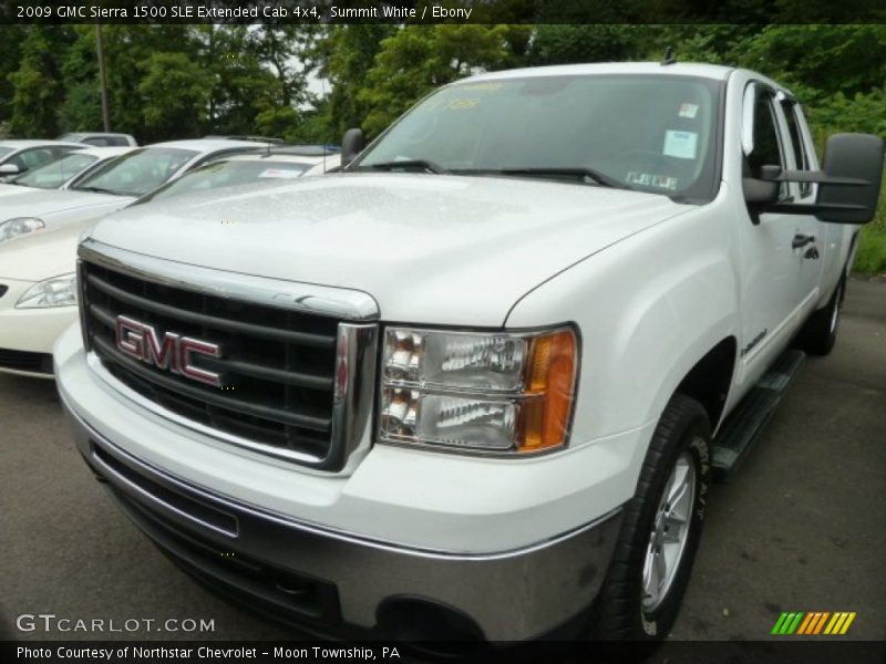 Summit White / Ebony 2009 GMC Sierra 1500 SLE Extended Cab 4x4