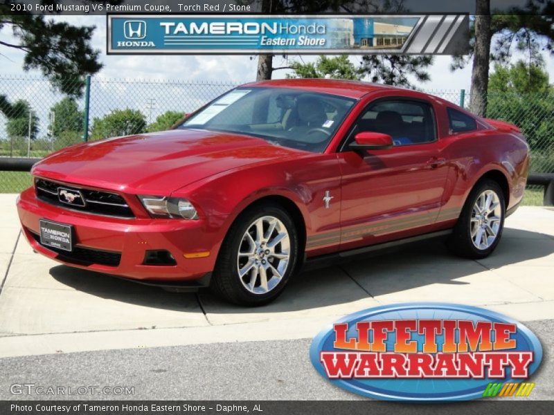 Torch Red / Stone 2010 Ford Mustang V6 Premium Coupe